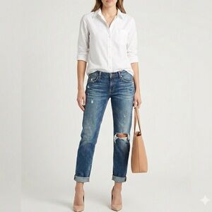 VINCE Distressed Straight Leg Blue Women's Jeans. Size 27